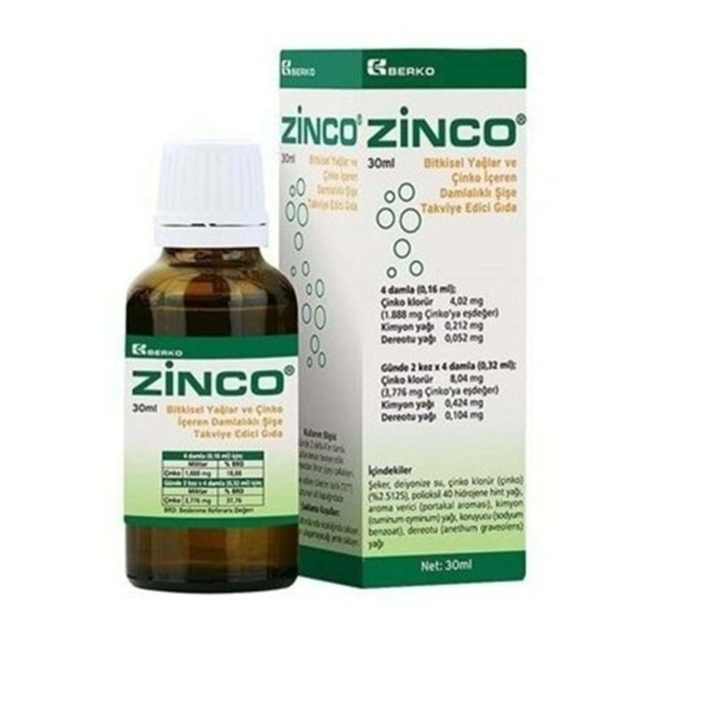 ZİNCO BİTKİSEL GAZ GİDERİCİ DAMLA 30 ML