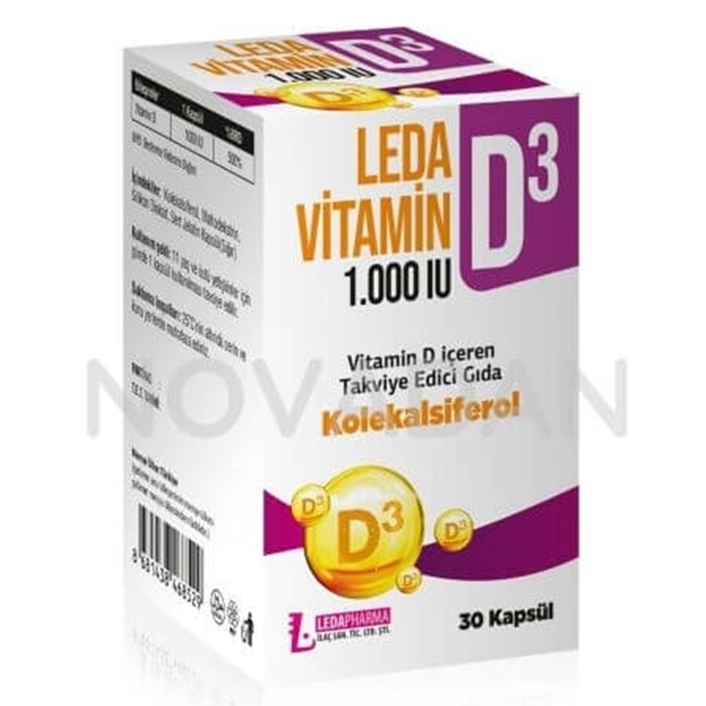 LEDA VİTAMİN D3 1000 IU 30 KP