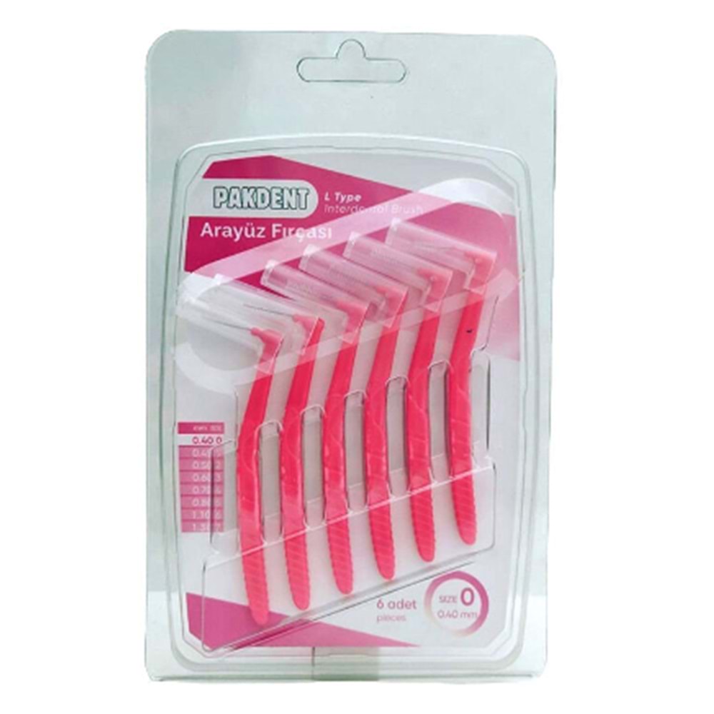 PAKDENT PEMBE L TIPI ARAYUZ FIRCASI 0,40 6 LI