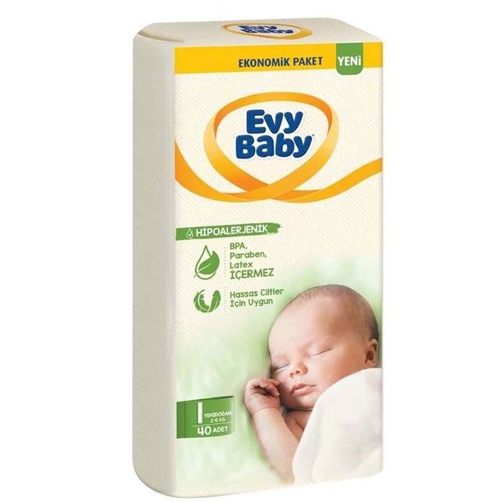 EVY BABY ÇOCUK BEZİ NO:1 40 LI YENİ DOGAN