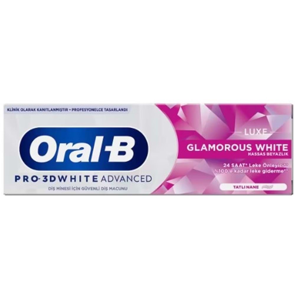 ORAL-B GLAMOROUS WHİTE DİŞ MACUNU 75 ML
