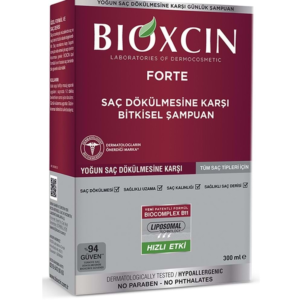 BİOXCİN FORTE ŞAMPUAN TÜM SAÇ TİPLERİ İÇİN 300 ML