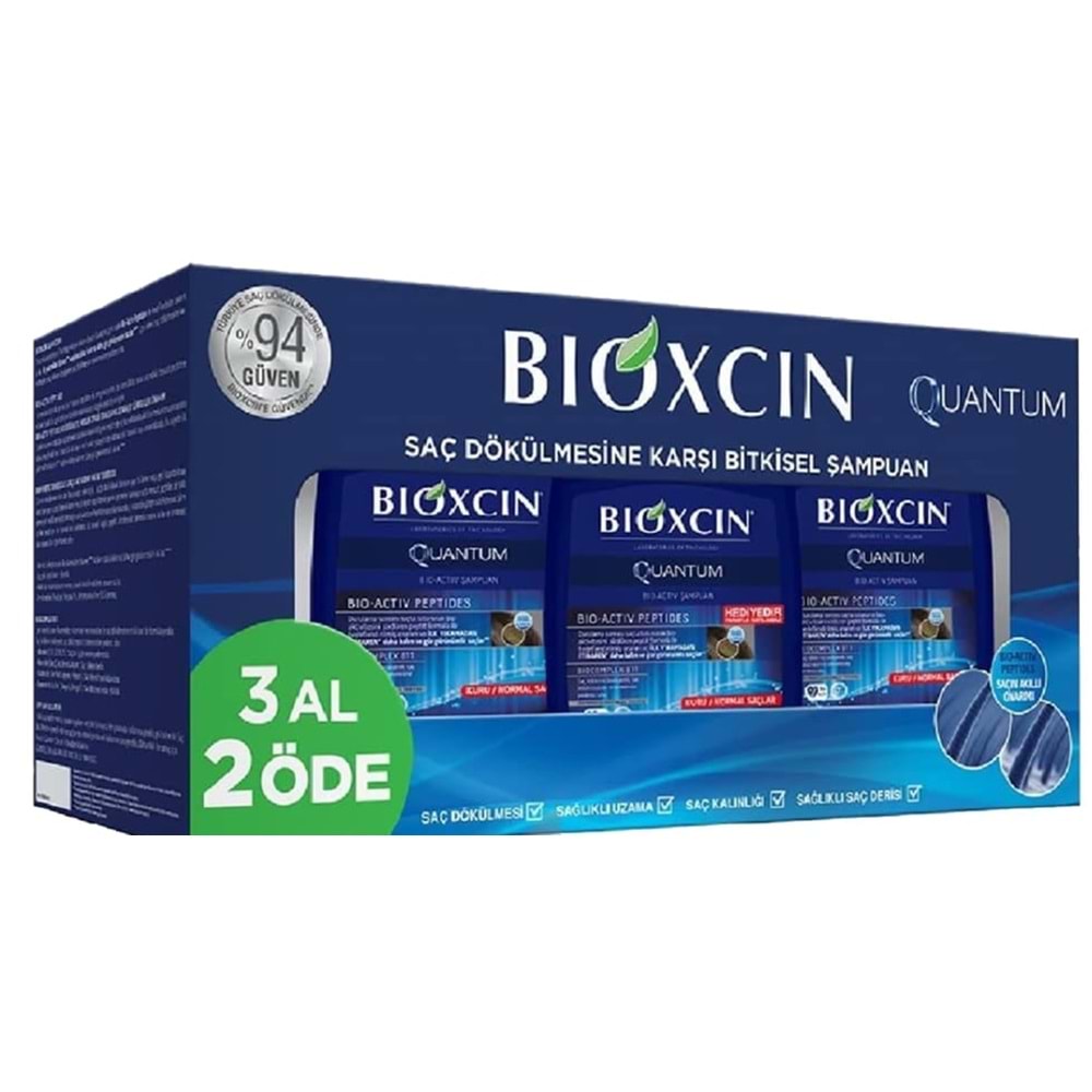 BİOXCIN QUANTUM 3 AL 2 ÖDE ŞAMPUAN KURU-NORMAL SAÇLAR İÇİN