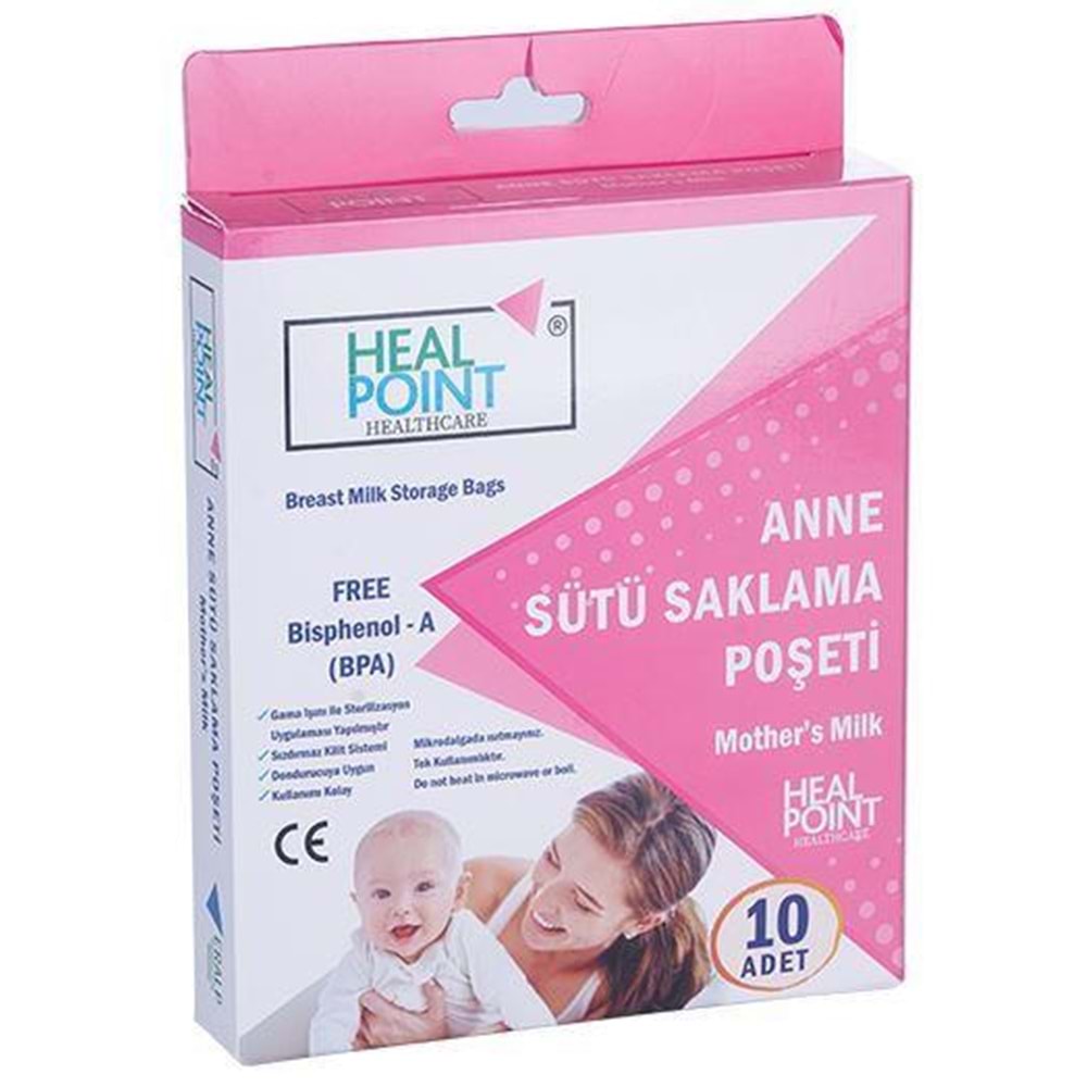 SÜT SAKLAMA POŞETİ HEAL POINT 10 LU PEMBE