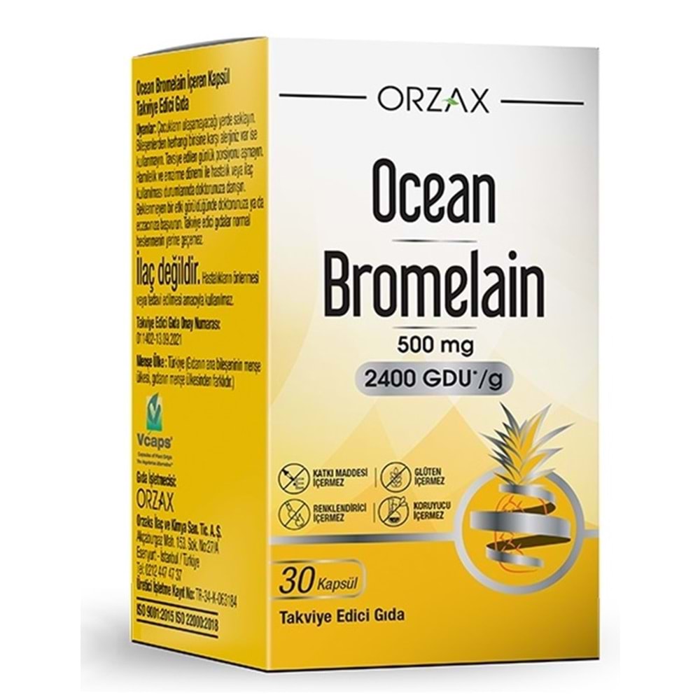 OCEAN BROMELAİN 500 MG 30 KAPSÜL