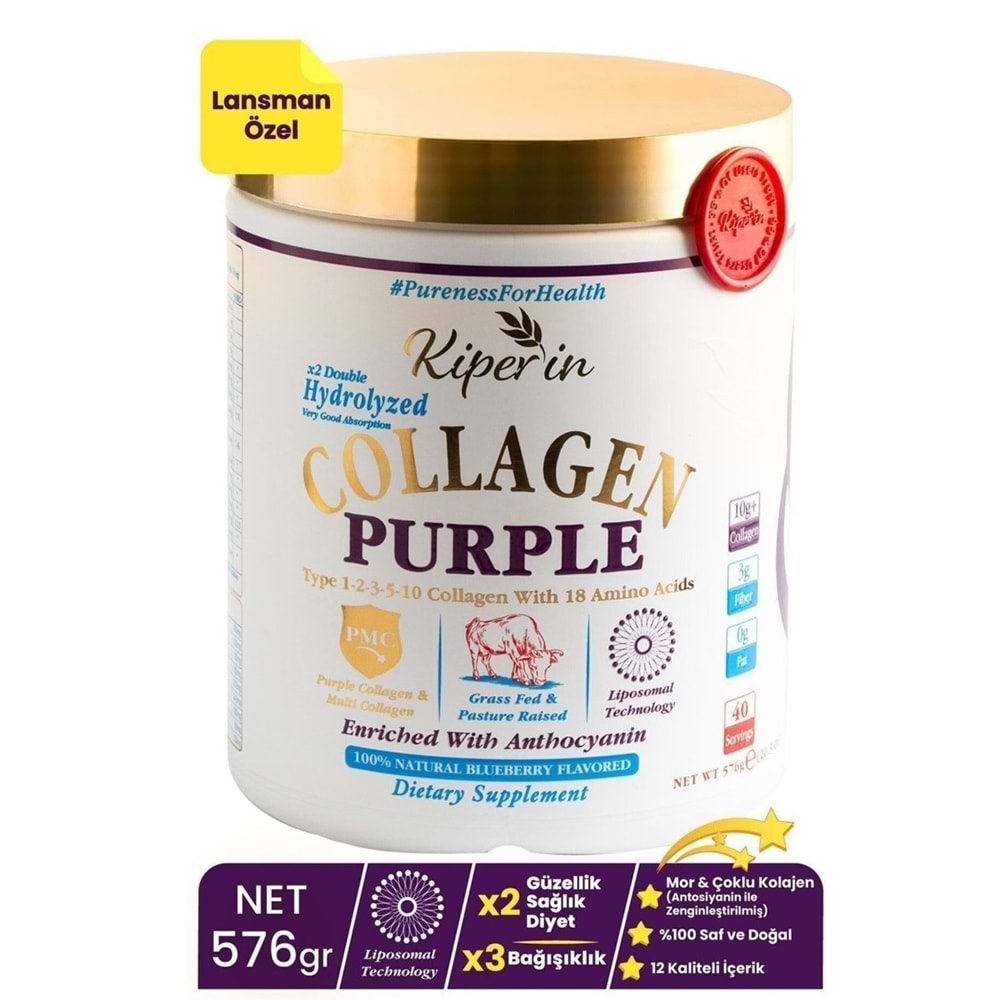 KİPERİN PURPLE COLLAGEN TOZ KOLAJEN 40 GÜNLÜK 575 GR