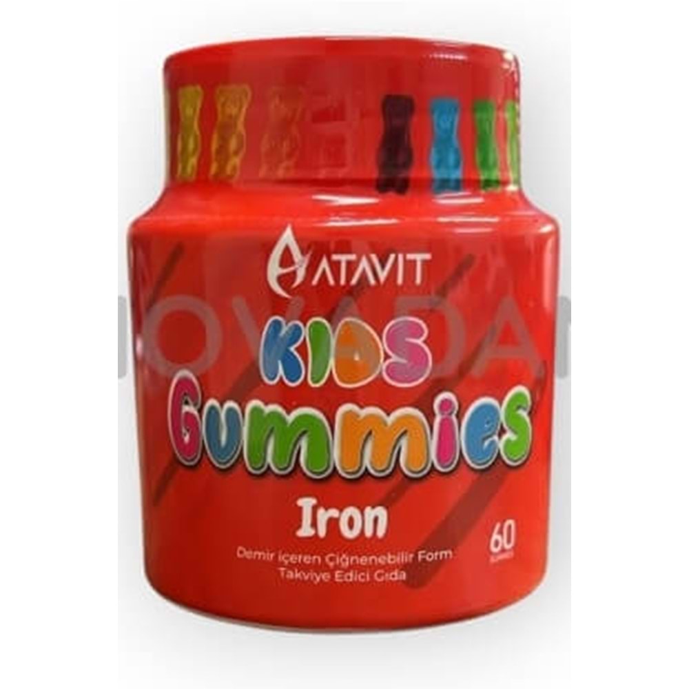 ATAVİT KİDS GUMMİES İRON(DEMİR) ÇİĞNENEBİLİR FORM / 60 ADET)