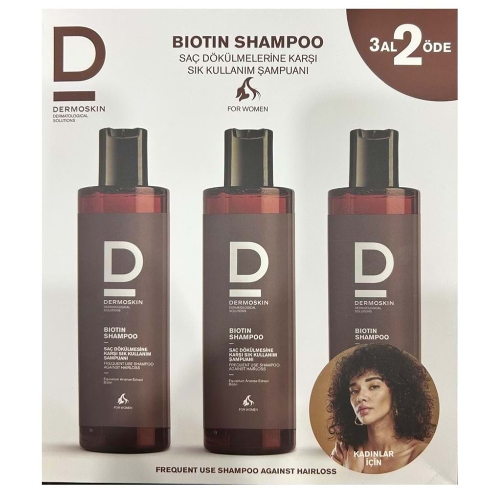 DERMOSKİN BİOTİN ŞAMPUAN 3 AL 2 ÖDE KADINLARA ÖZEL 200 ML