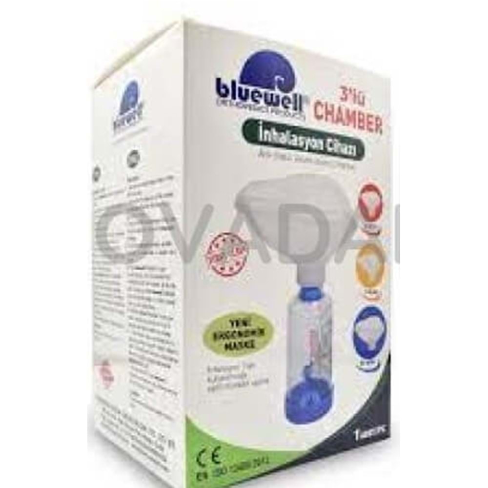 BLUEWELL CHAMBER 3 MASKELİ SET ( İNHALASYON CİHAZI ) ( SMALL-MEDİUM-LARGE )
