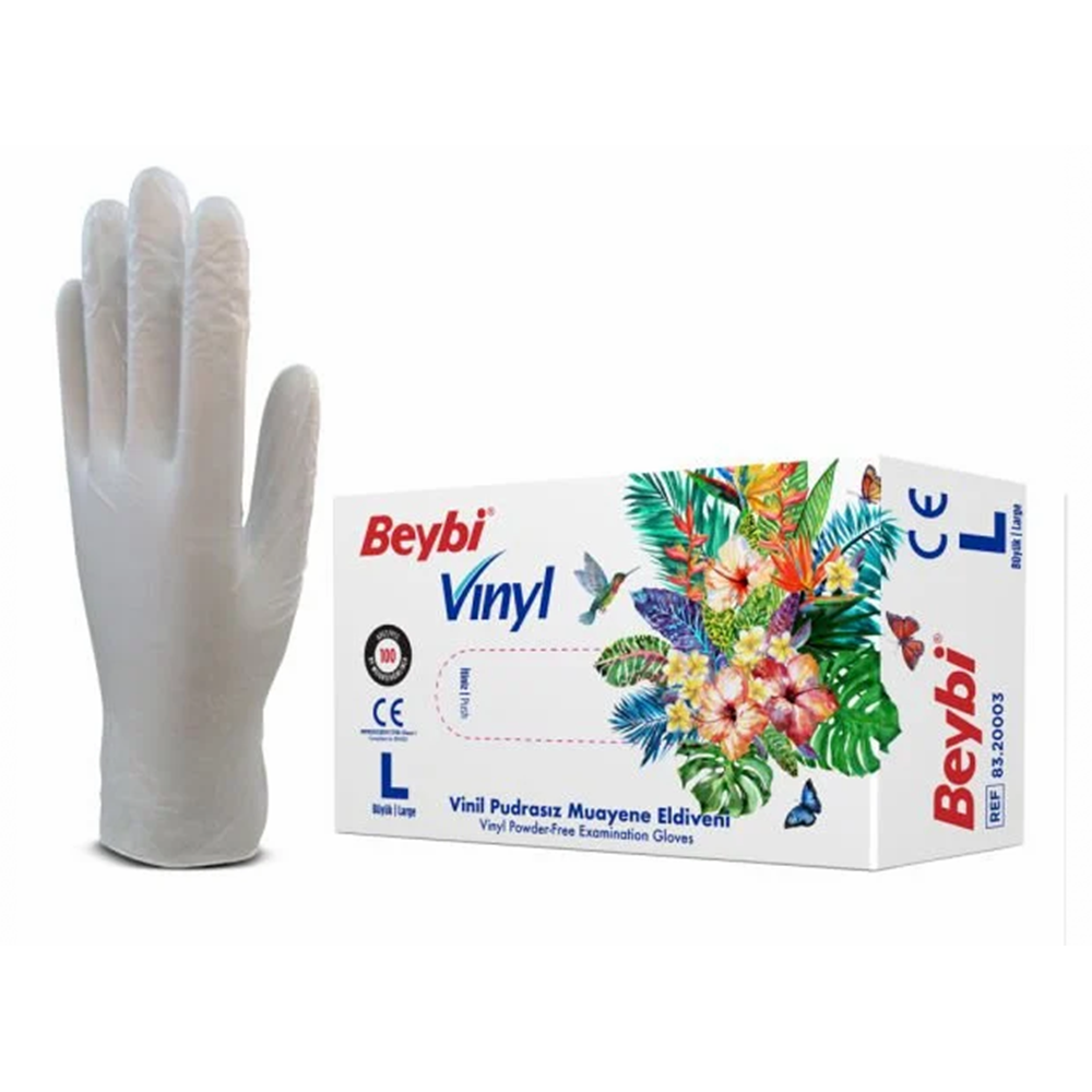 BEYBİ MUAYENE ELDİVENİ PUDRASIZ ( MEDİUM ) ( BEYAZ NİTRİL )