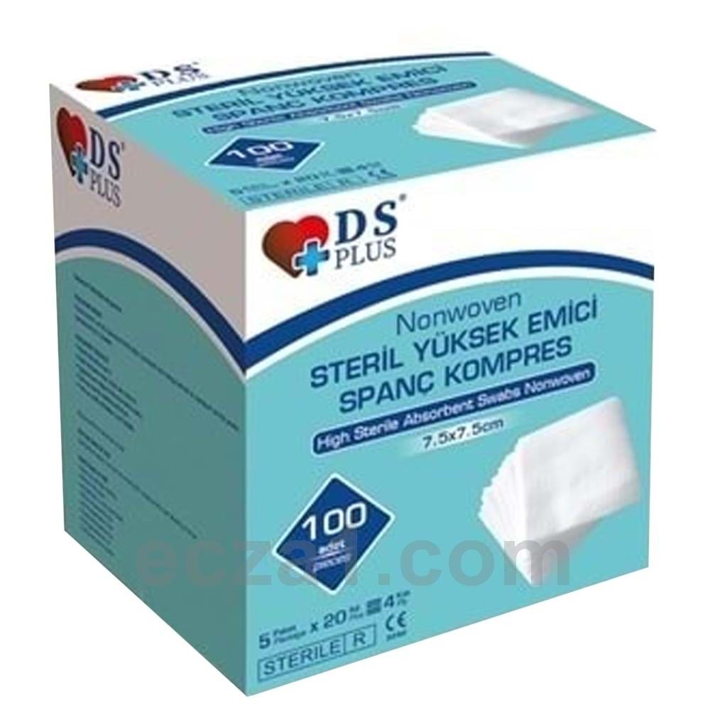 GAZLI BEZ KOMPRES STERIL NONWOVEN 7,5*7,5 CM 100 LU D.S