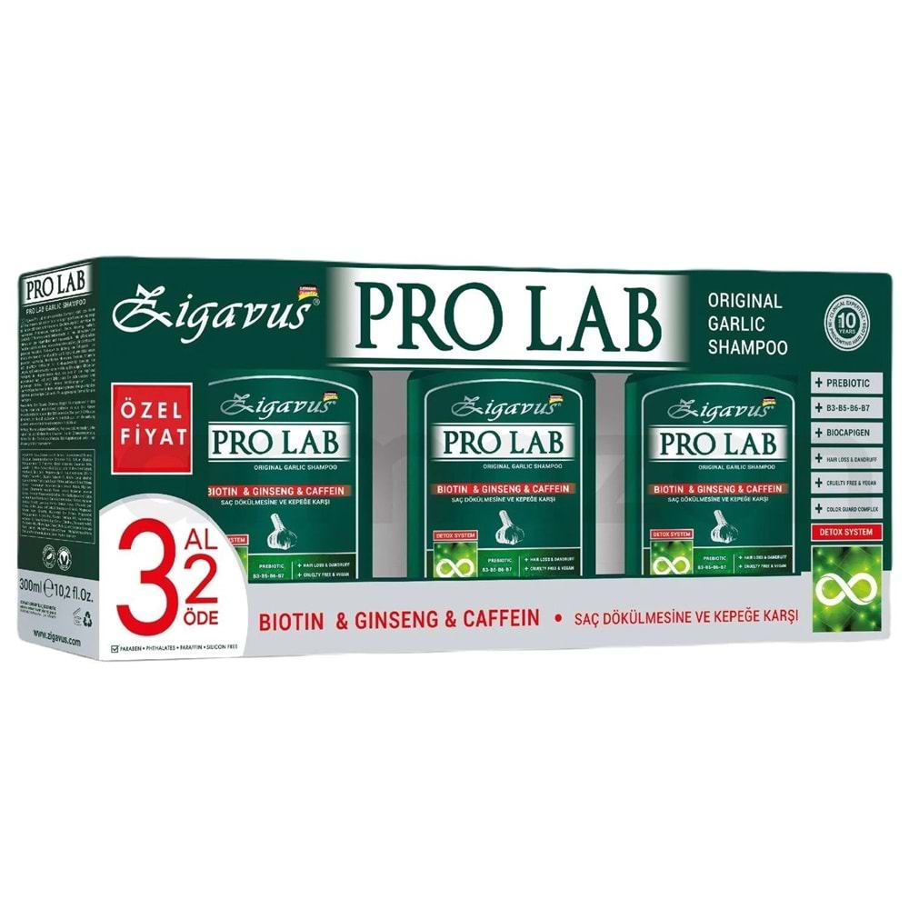 ZİGAVUS PRO LAB BİOTİN GİNSENG ŞAMPUAN 3AL 2 ÖDE