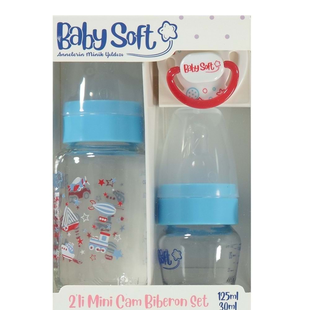 BABYSOFT MINI CAM BIBERON 2 LI SET 125+30 ML(536) MAVİ