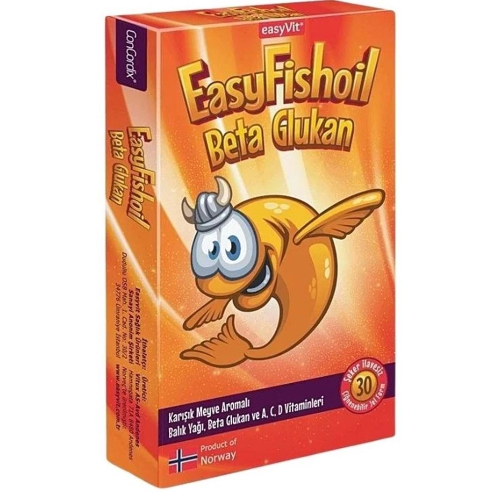EASY FİSHOİL BETA GLUKAN JEL TABLET ( KARIŞIK MEYVE AROMALI )