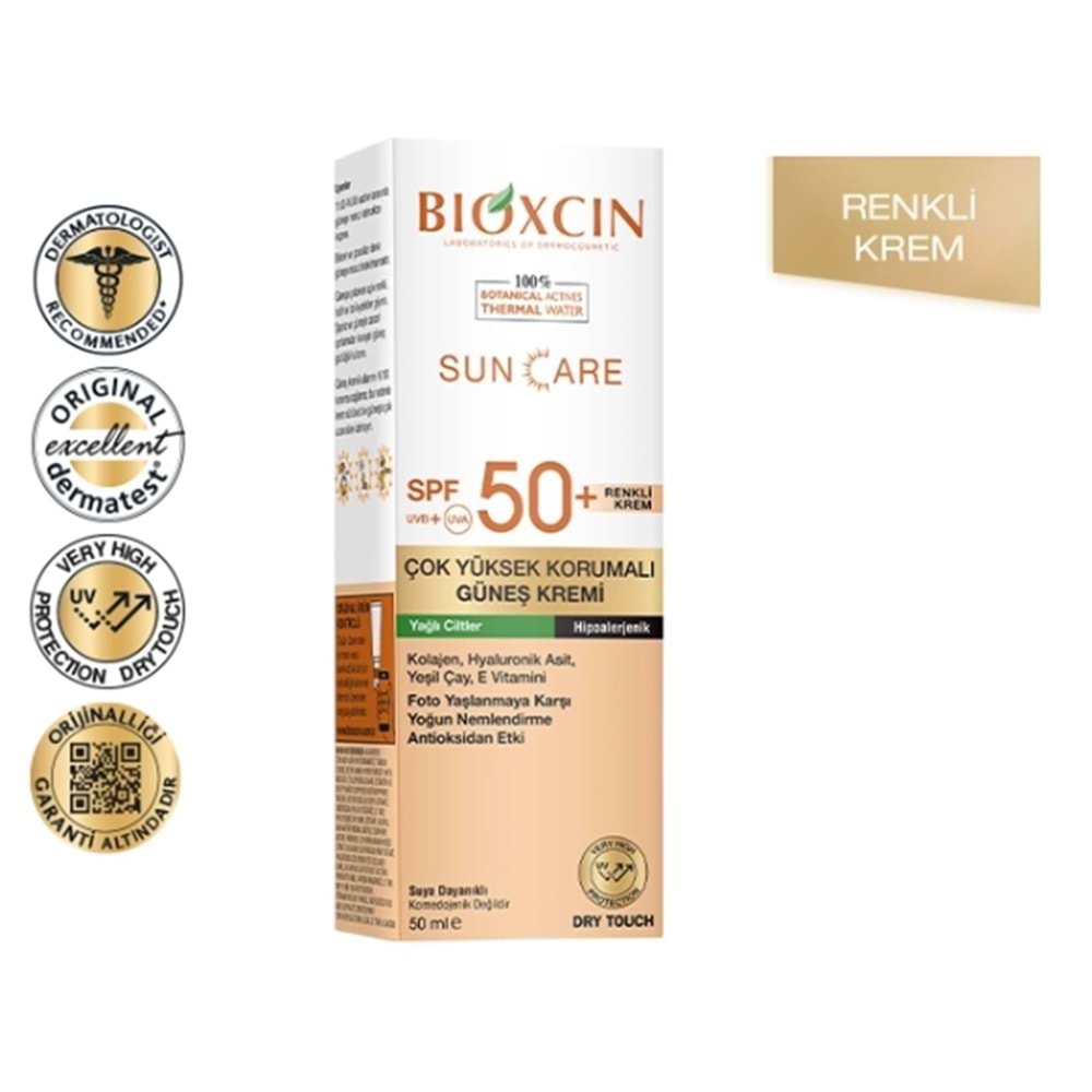 BİOXCIN GÜNEŞ KREMİ SUN CARE SPF50+ MELATONE ( LEKEYE EĞİMLİ CİLTLER İÇİN ) 50 ML ( RENKLİ )