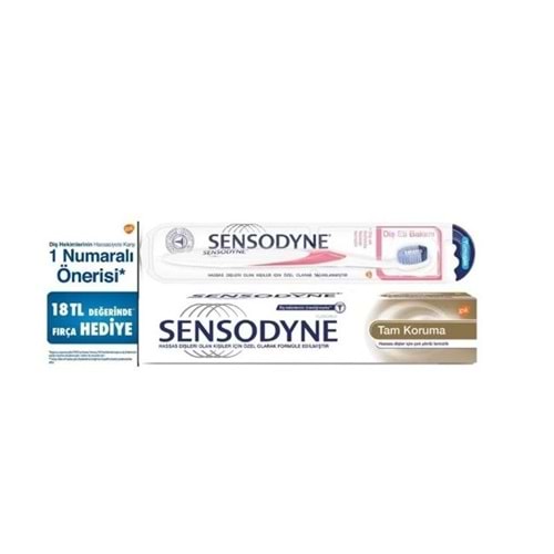 SENSODYNE DİŞ MACUNU TAM KORUMA 75 ML & SENSODYNE DİŞ FIRÇASI DİŞ ETİ BAKIMI KOFRE PAKET