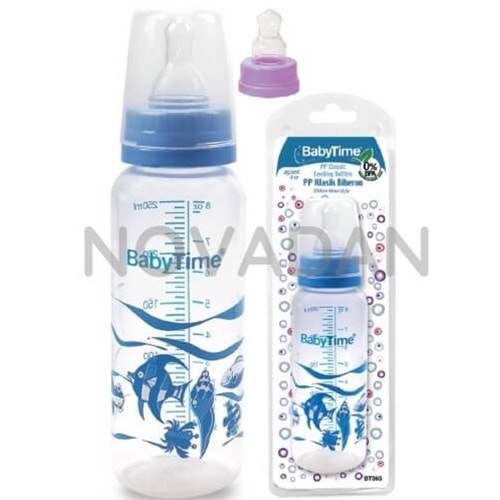 BT067 lasik PP Biberon (Silikon Damaklı Uçlu) 250ml
