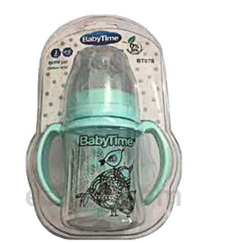 BT078 Geniş Ağız Kulplu PP Biberon (Silikon Uçlu) 150ml