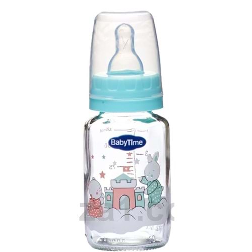 BT074 Klasik Cam Biberon (Silikon Kiraz Uçlu) 125ml
