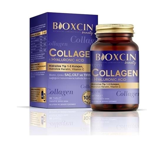 BİOXCIN COLLAGEN 1.050 MG 30 TABLET ( TİP 1-3 KOLAJEN & HİDROLİZE KERATİN & VİT. C )