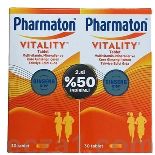 Pharmaton Vitality 30 Tablet Avantajlı 2'li Paket - 2.si %50 İndirimli