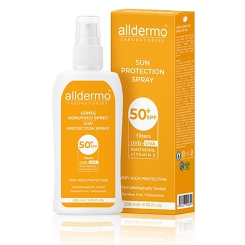 ALLDERMO GÜNEŞ KREMİ SPF 50+ 200 ML SPREY FORMU ( YETİŞKİN )