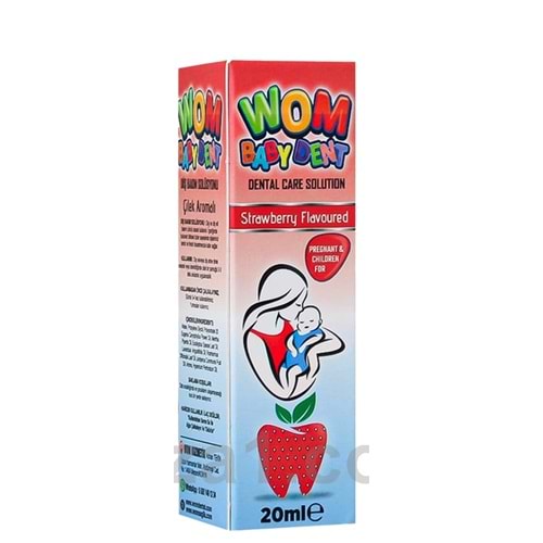 WOM DENTAL HAMİLE VE ÇOCUKLAR İÇİN 20 ML SOLÜSYON 12 Lİ STAND