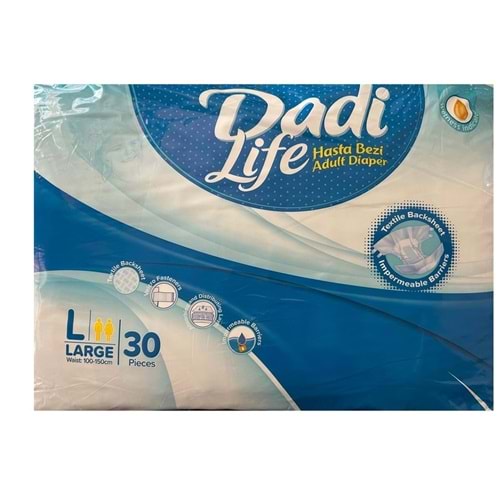 DADİ LİFE YETİŞKİN HASTA BEZİ TEKSTİL YÜZEYLİ 30 LU ( LARGE )