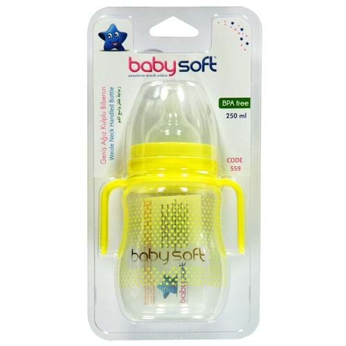 BABYSOFT GENIS AGIZLI KULPLU BIBERON 250 ML(559)