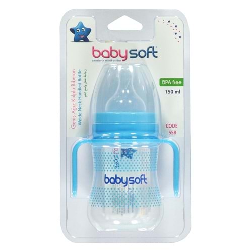 BABYSOFT GENIS AGIZLI KULPLU BIBERON 150 ML(558)