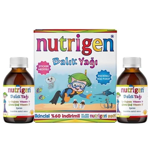 NUTRİGEN BALIK YAĞI ŞURUP KOFRE 200 ML + STİCKER HEDİYELİ