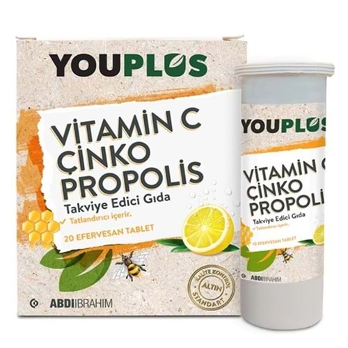 YOUPLUS VİTAMİN C & ÇİNKO & PROPOLİS 20 EFERVESAN TABLET