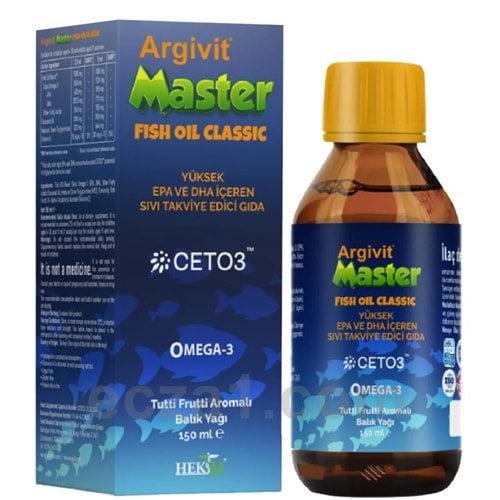 ARGİVİT MASTER FİSH OİL CLASSİC BALIK YAĞI 150 ML