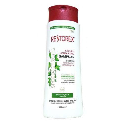 RESTOREX SAĞLIKLI UZAMA ETKİLİ YAĞLI SAÇLAR İÇİN ŞAMPUAN 500 ML