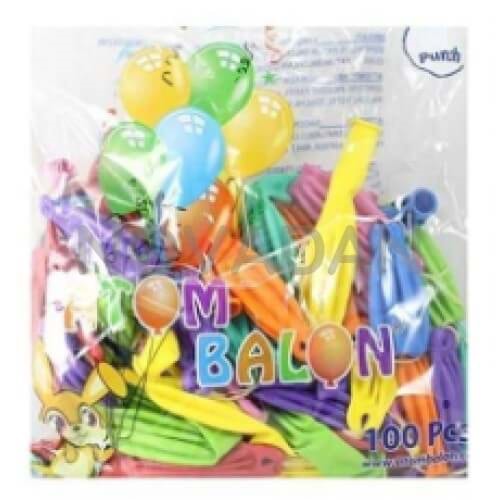 ATOM BALON PUNCH İPLİ RENKLİ 100 LÜ