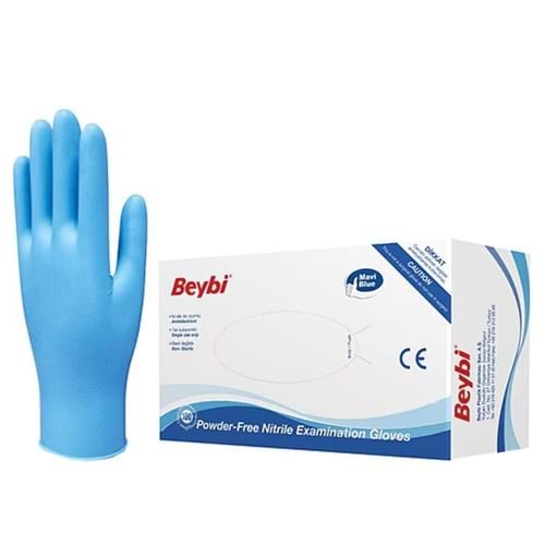 BEYBİ PUDRASIZ MAVİ NİTRİL ELDİVEN LARGE