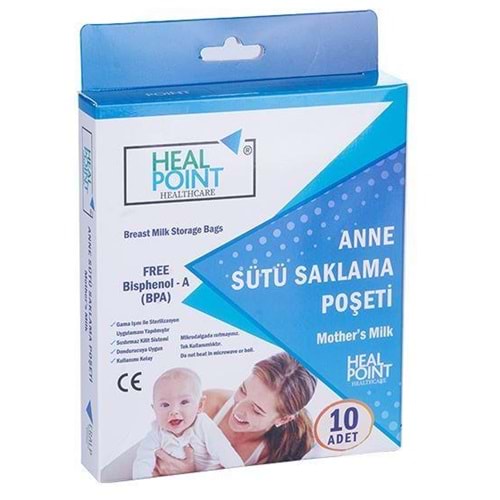 SÜT SAKLAMA POŞETİ HEAL POINT 10 LU MAVİ