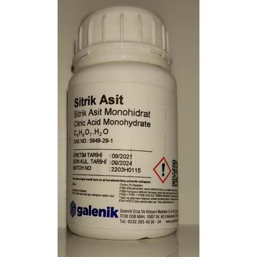 ASİT SİTRİK 100 GR GALENİK