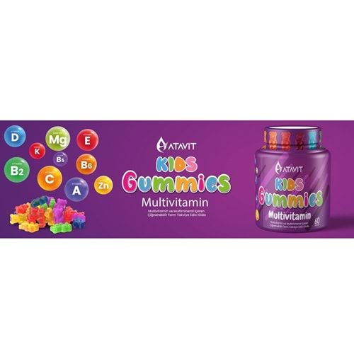 ATAVİT KİDS GUMMİES (MULTİVİTAMİN / ÇİĞNENEBİLİR FORM / 60 ADET)