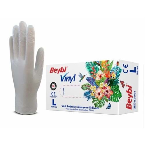 BEYBİ MUAYENE ELDİVENİ PUDRASIZ ( LARGE ) ( BEYAZ NİTRİL )