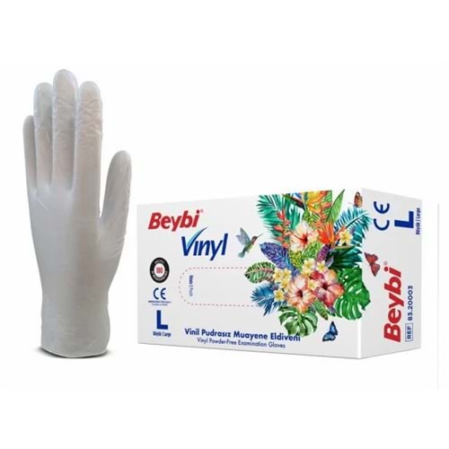 BEYBİ MUAYENE ELDİVENİ PUDRASIZ ( MEDİUM ) ( BEYAZ NİTRİL )