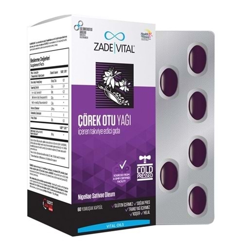 ZADE VİTAL ÇÖREK OTU YAĞI 60 KAPSÜL