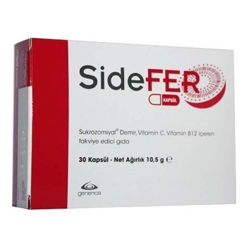 SİDEFER 30 KAPSÜL ( SUKROZOMİYAL & DEMİR&VİT.C & VİT.B12 )