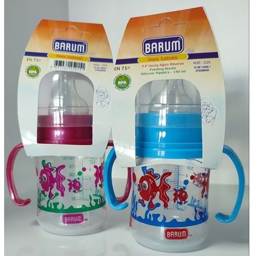BARUM GENİŞ AĞIZLI KULPLU BİBERON 150 ML