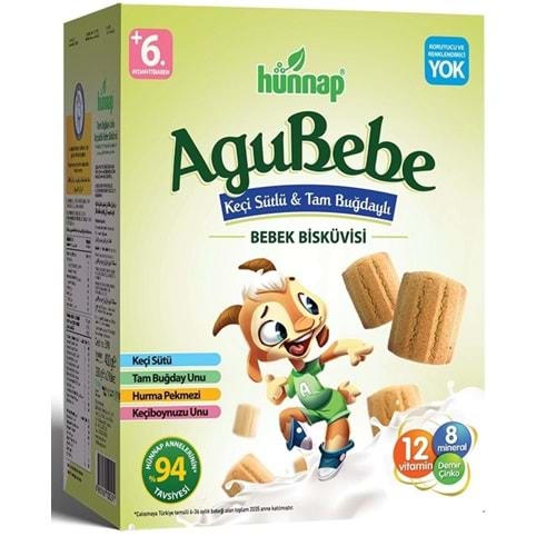 HÜNNAP BEBEK BİSKÜVİSİ ( KEÇİ SÜTLÜ & TAM BUĞDAYLI / 400 GR )