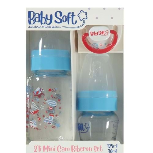 BABYSOFT MINI CAM BIBERON 2 LI SET 125+30 ML(536) MAVİ