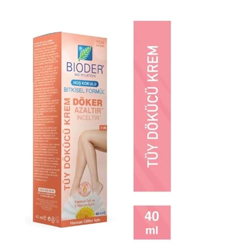 BİODER TÜY DÖKÜCÜ KREM PAPATYA ÖZLÜ VE E VİTAMİNİ İÇERİR 40 GR