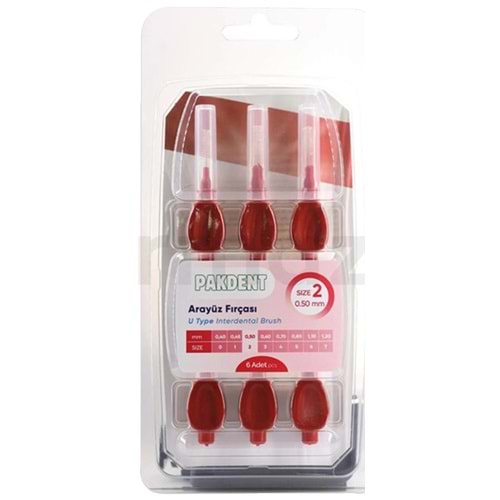 PAKDENT KIRMIZI ARAYUZ FIRCASI 0,50 6 LI