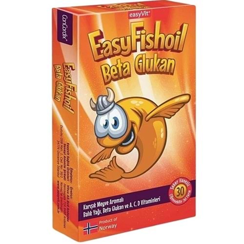 EASY FİSHOİL BETA GLUKAN JEL TABLET ( KARIŞIK MEYVE AROMALI )