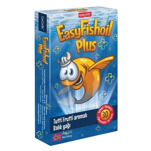 EASY FİSHOİL PLUS OMEGA 3 ÇİĞNENEBİLİR JEL FORM 30 TABLET TUTTİ FURUTTİ AROMALI